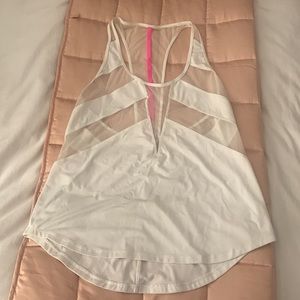 Lululemon White Mesh Tank
